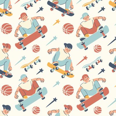 Крутой подростковый спорт. Подросток на скейтборде