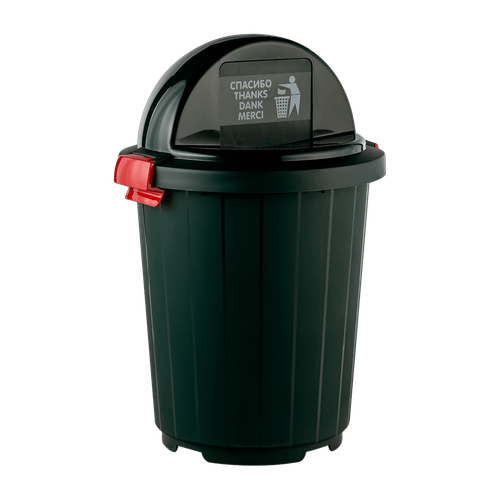 Бак круглый с крышкой-клавишей 105л (темно-зеленый) арт.5190-МТ005