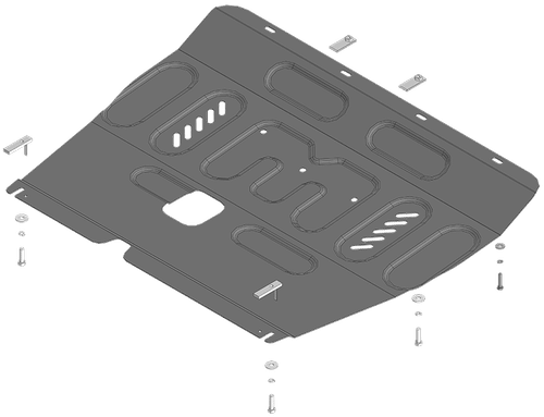 Защита картера двигателя, КПП. 2 мм, Сталь. для Mitsubishi Outlander IV 2022-2024, Motodor.71305