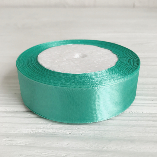 Атласная лента 25 мм (25 ярд)  цвет тиффани