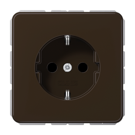 JUNG CD 500/CD plus Коричневая Розетка с/з безвинт. зажим, арт.CD1520BR