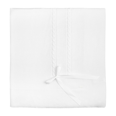 Плед с бантиком (Белый), 100х100 см