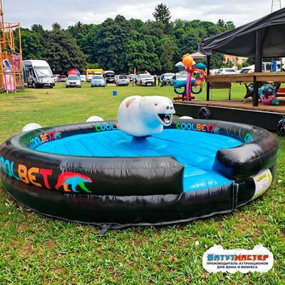 Бык для аттракциона родео «Белый мишка» без батута, 1,5×1×1,8 м