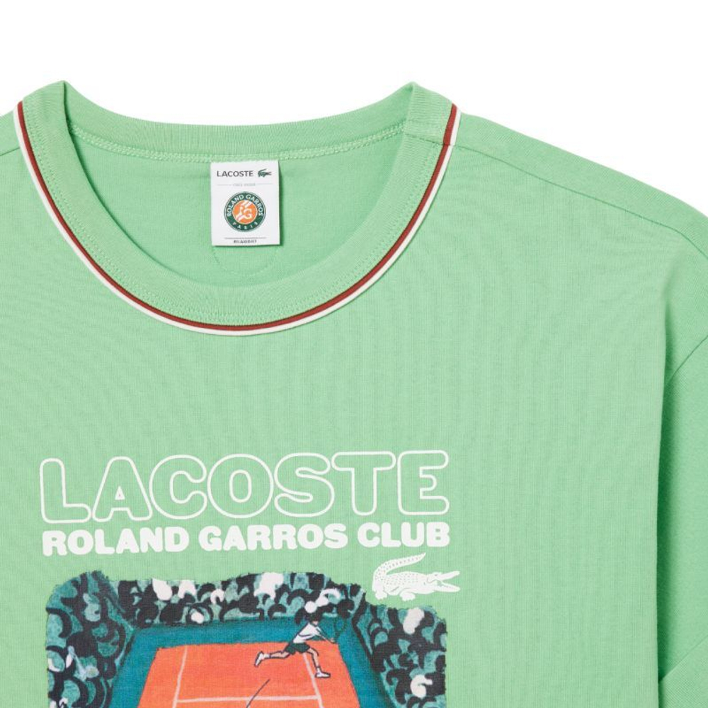 Женская теннисная футболка Lacoste Roland-Garros Edition Jersey - зеленый