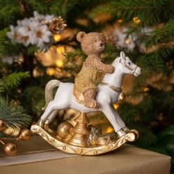 СТАТУЭТКА "МИШКА НА КОНЕ-КАЧАЛКЕ" 13Х6Х15 СМ