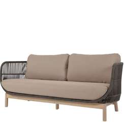 Трехместный уличный диван Catalina, зеленый корд, массив акации