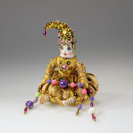 Ёлочная игрушка Бисерный Клоун в колпачке