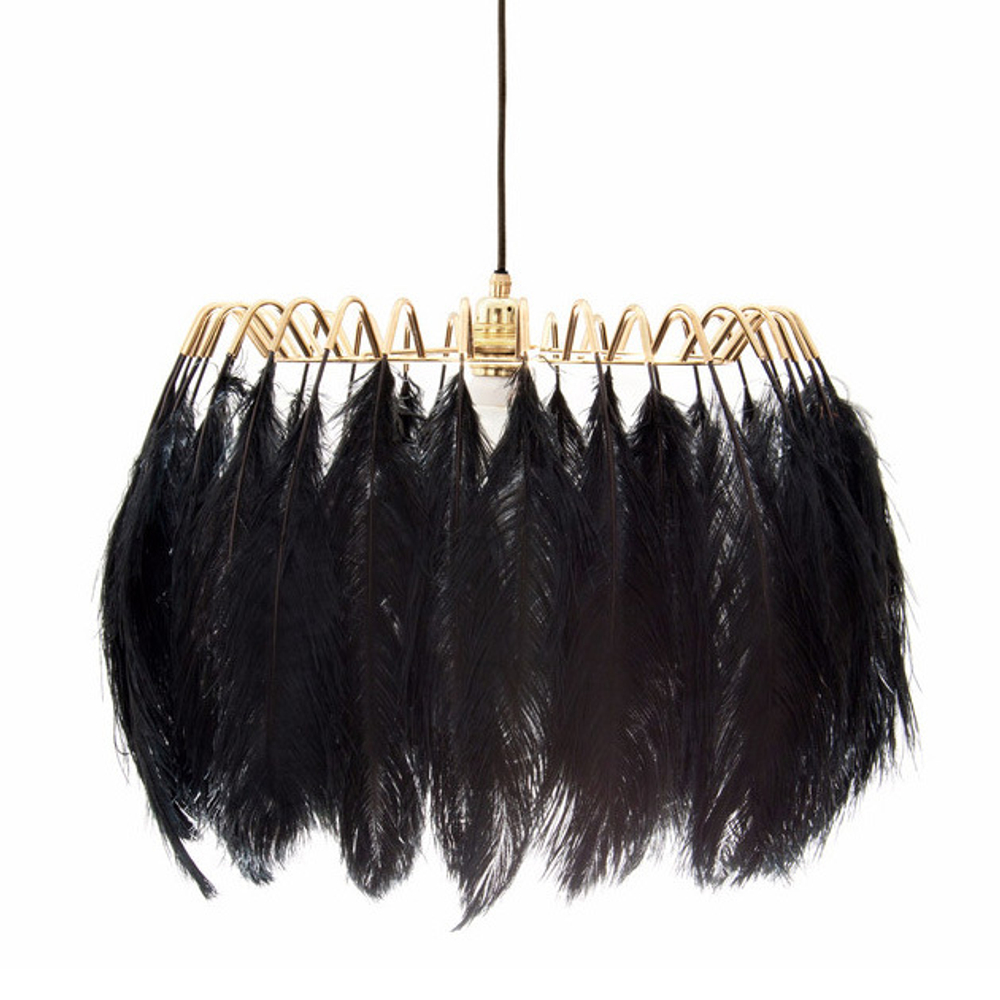 Pendant design lamp Feather by Mineheart (Black)