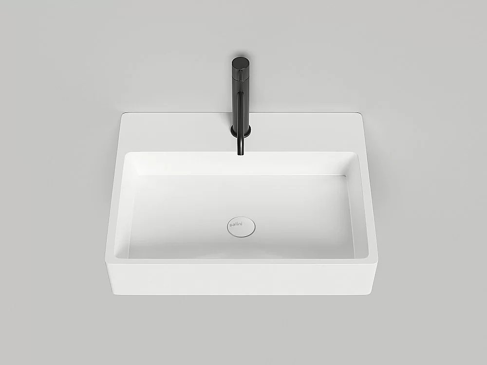 Раковина Salini OTTAVIA 1103101G 59,5 из искусственного камня S-Sense, белая глянцевая