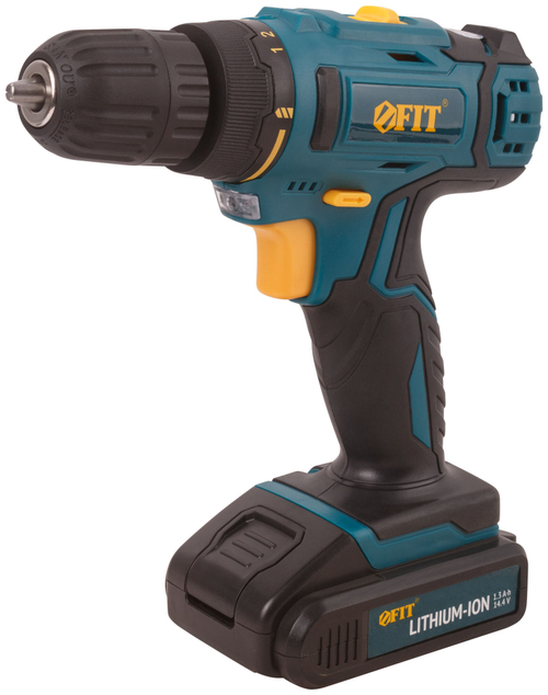 Дрель-Шуруповерт акк. 14,4 В, 0-400/1450 об/мин, 23,0 Нм, 1 (Li-Ion) 1,3 Ач, 1,5 ч., рез. накл., коробка 80187