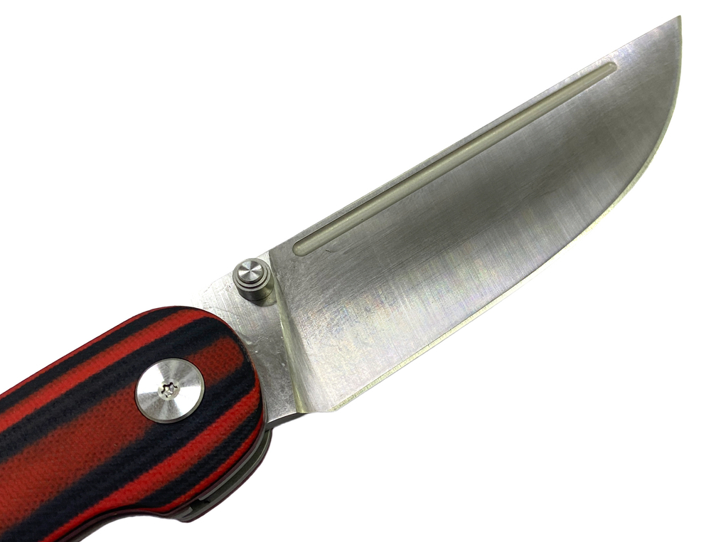 Нож складной Кузница Семина "Тунгус", сталь AUS10, рукоять G10 черно-красная