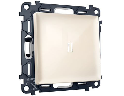 MA302035 Комплект механизма 1-кл проходного выключателя с подсветкой 5600K ALFA Бежевый глянец QUANT (AP3020, VM105, G25W)