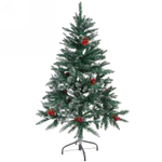 Ёлка «Морозное утро» 120 см, ПВХ с шишками, ягодами и белым инеем (230 веток)