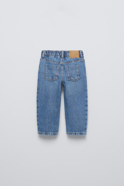 ZARA ДЖИНСЫ MOM FIT, ВЫЦВЕТШИЙ СИНИЙ
