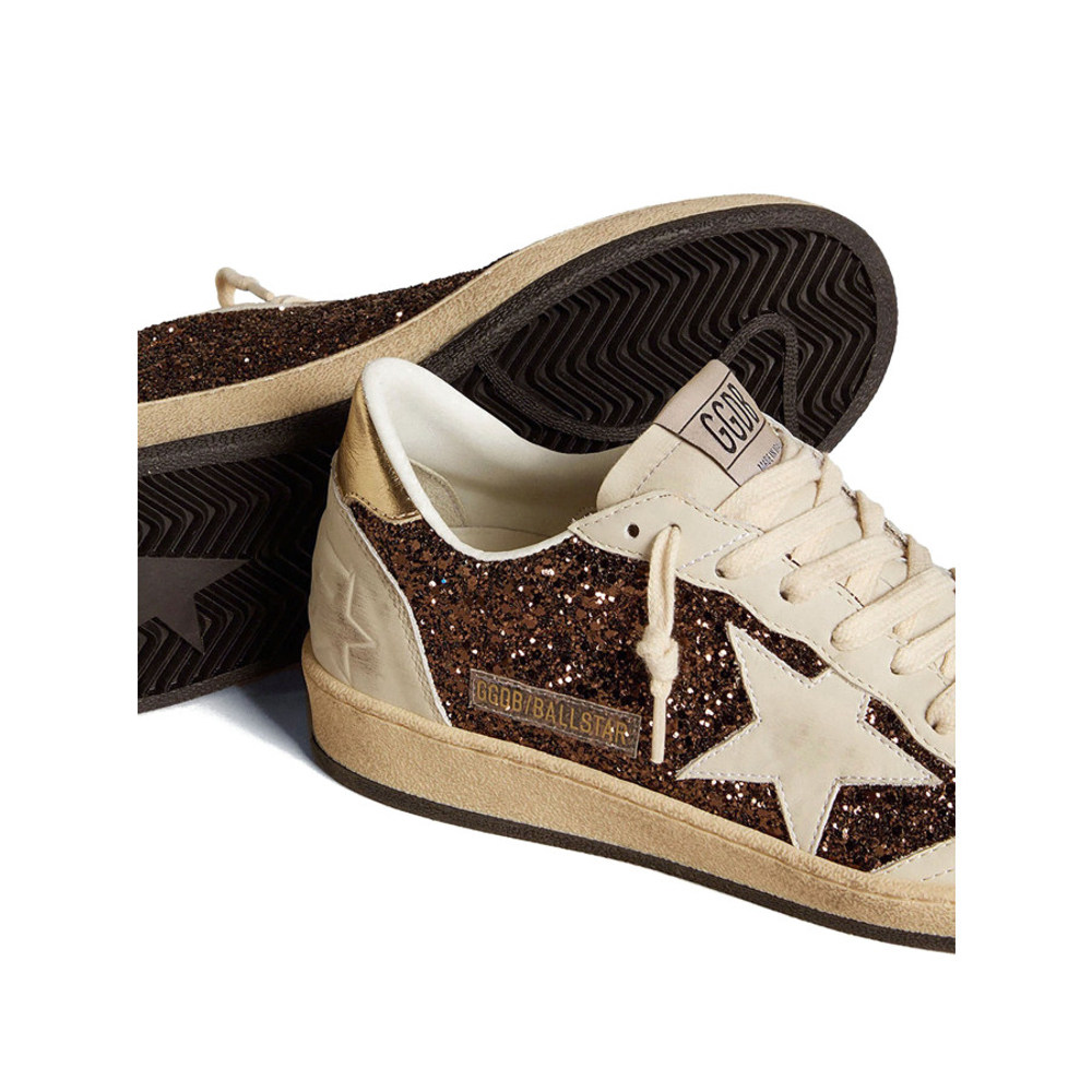 Женские Golden Goose Ball Star in Glitter with Leather Star and Metallic Heel Tab