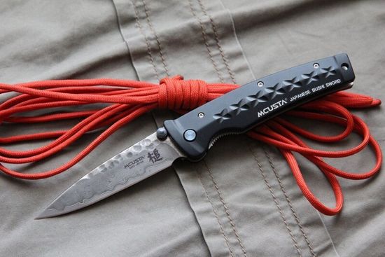 Складной нож Mcusta Bushi Sword Tsuchi Damascus MC-0161D c клинком из стали VG-10 San Mai (Laminated Stainlesss Damascus) рукоять алюминий