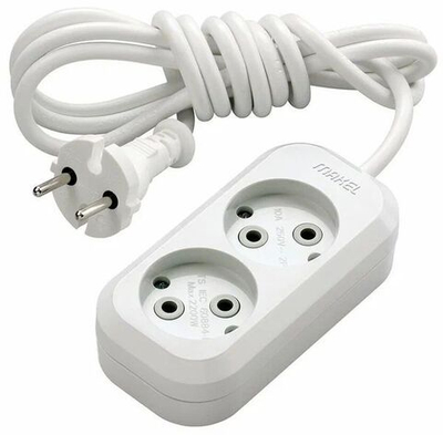 Удлинитель бытовой Makel 2 гнезда 2 метра без заземлением, MGP102