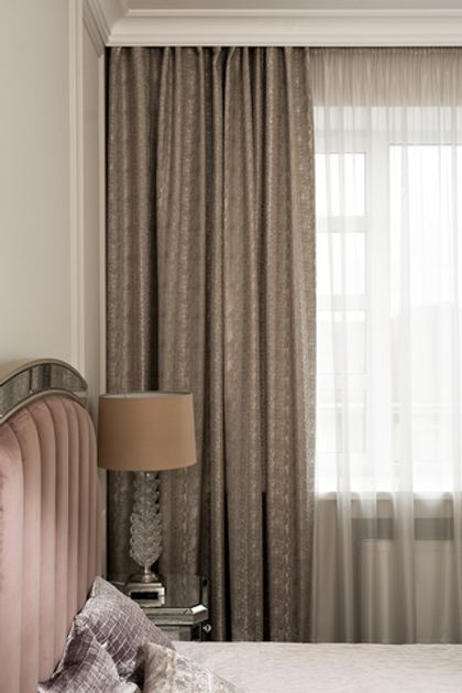 Ткань Портьера 260x275 Garda Decor Ambition серая Серый