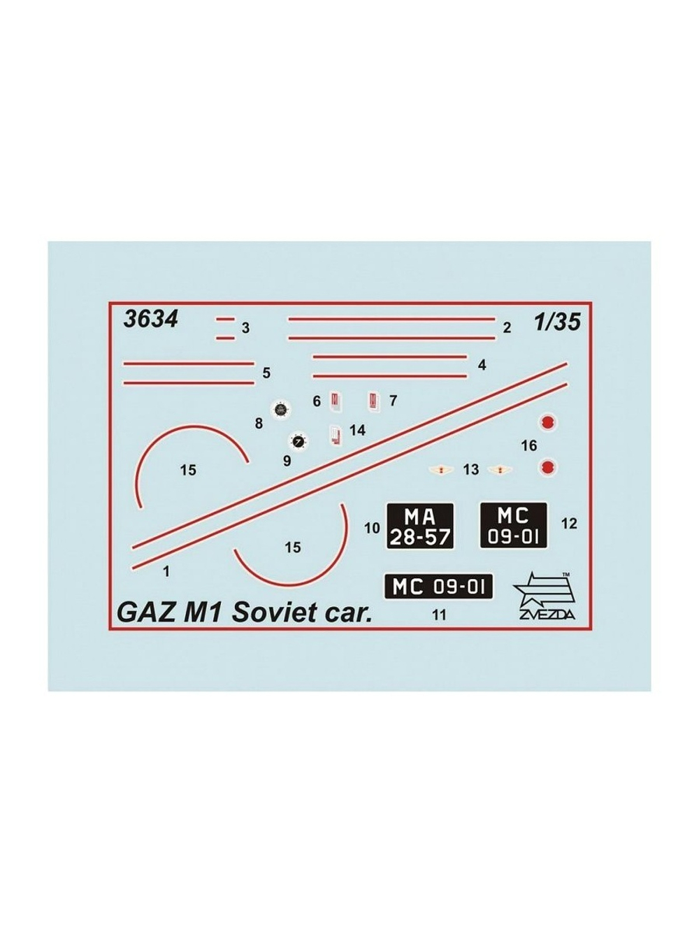 Сборная модель ZVEZDA Советский автомобиль Газ М1, 1/35