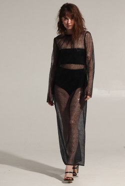 Платье макси пайетки