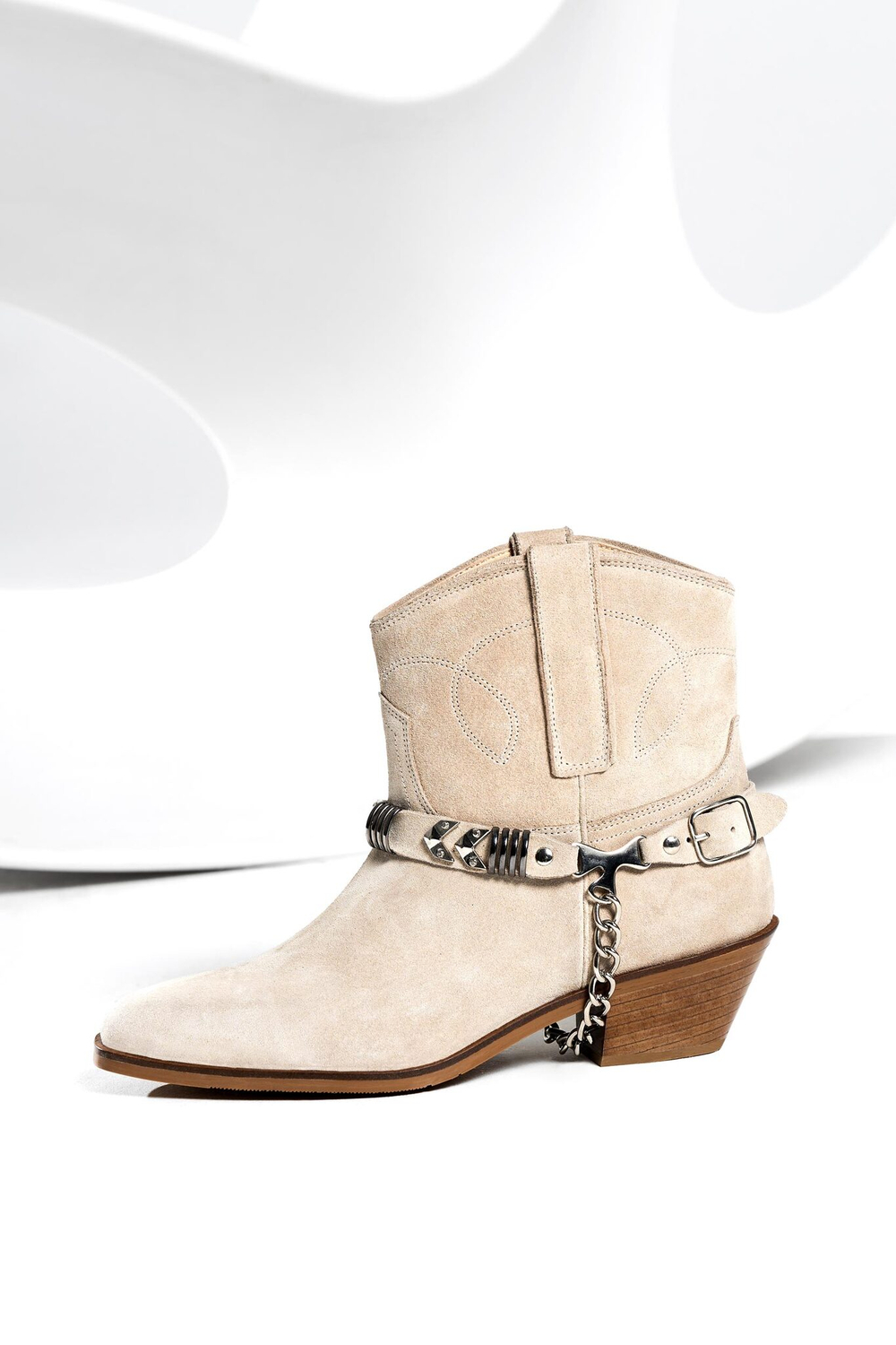 Казаки из натуральной замши со съемными ремешками WESTERN