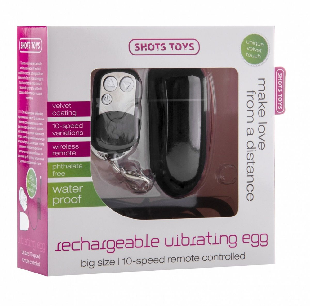 Чёрное перезаряжаемое виброяйцо с ДУ Rechargeable Vibrating Egg (Цвет: черный)