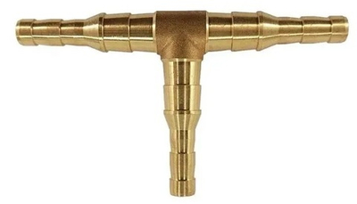 Штуцер-тройник цельнометаллический универсальный под шланг 6/9мм