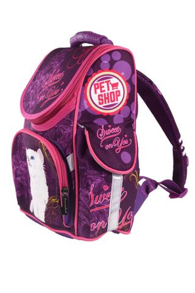 Рюкзак школьн.33*29*16см, ортоп.спинка, кошка,1отдел,3кармана