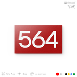 Номер на дверь 564, табличка на дверь для офиса, квартиры, кабинета, аудитории, склада, красная 120х70 мм, Айдентика Технолоджи