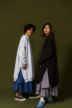 Туника из футера без начеса, светло-серый меланж