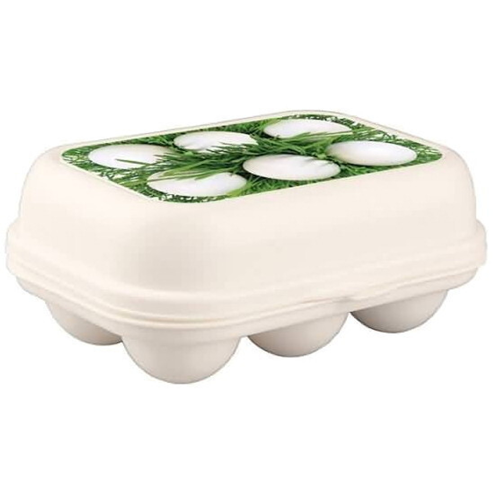 Контейнер для яиц с декором 17,5*13*7,5см белый