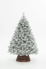 Заснеженная елка с гирляндой «Швейцарская» (Литая хвоя) от 1,8 м до 3 м