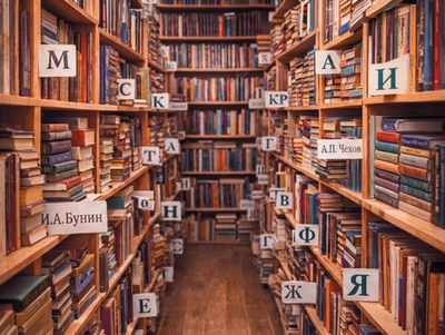 Библиотека в перспективе - фон неопреновый