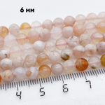 Бусины Халцедон &quot;Сакура&quot;, диаметр 5,9-6,1 мм, цена за 30-31 шт (1/2 нити)