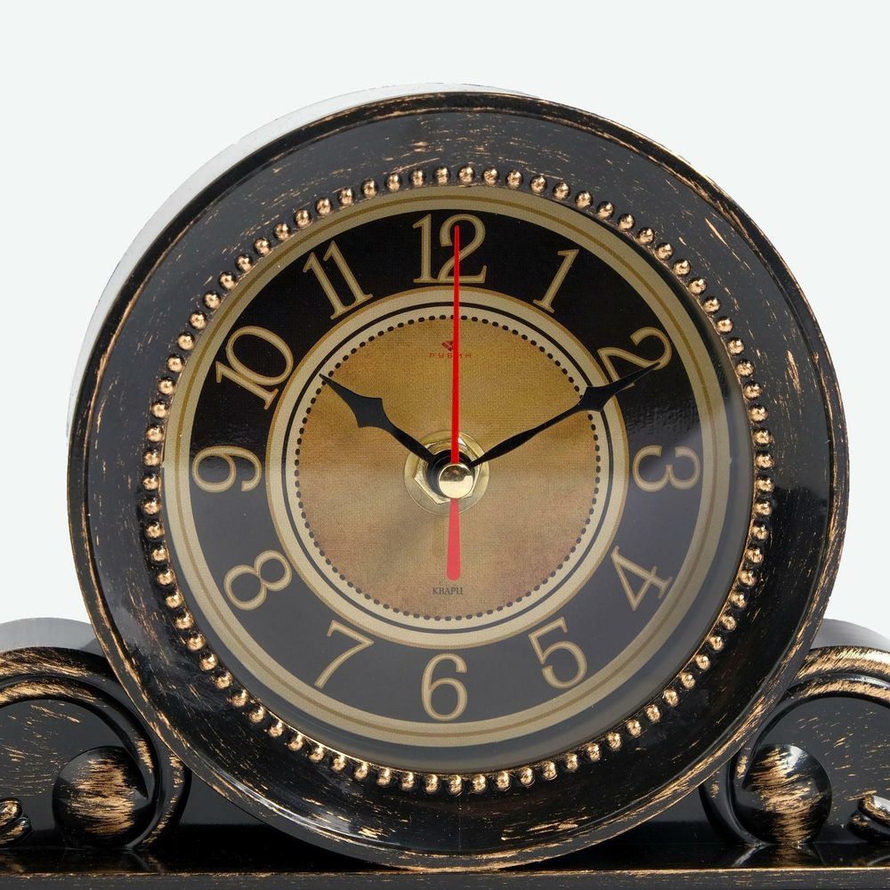 Часы настольные 26х14см. Рубин "Классика" черный с медным