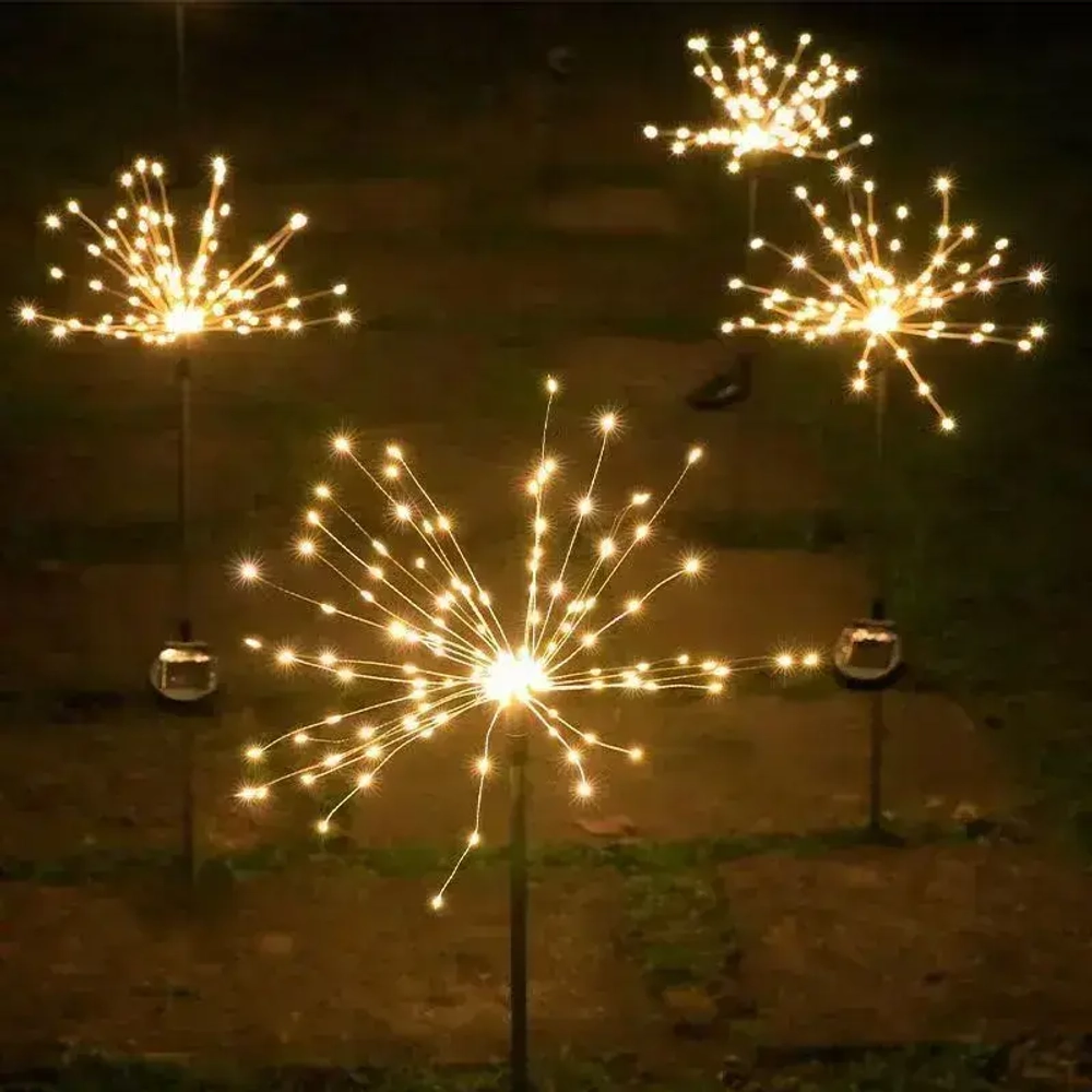 Декоративный уличный светильник 120 ламп на солнечной батарее "Фонарик Одуванчик"