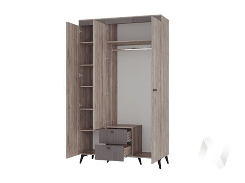 Шкаф 3-х створчатый ШК-08 Спальня Кассандра (дуб смоки/MF14)