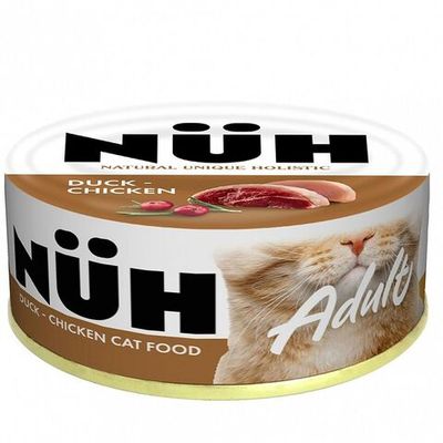 Влажный корм NUH для взрослых кошек с Уткой и цыплёнком, банка 100 г