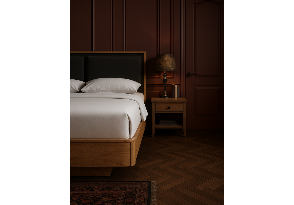 Кровать Woodville Клауд 140х200 парящая дуб крафт золотой, антрацит