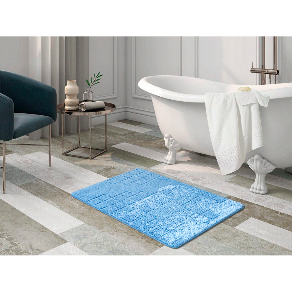 Коврик д/ванной Shahintex Vintage  60*100 синий (01)