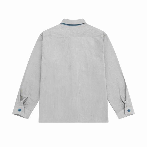 Сорочка Velvet Button мужская светло-серый / синий - фото 2