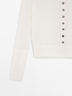 Massimo Dutti Кардиган из тонкой хлопчатобумажной смеси, натуральный