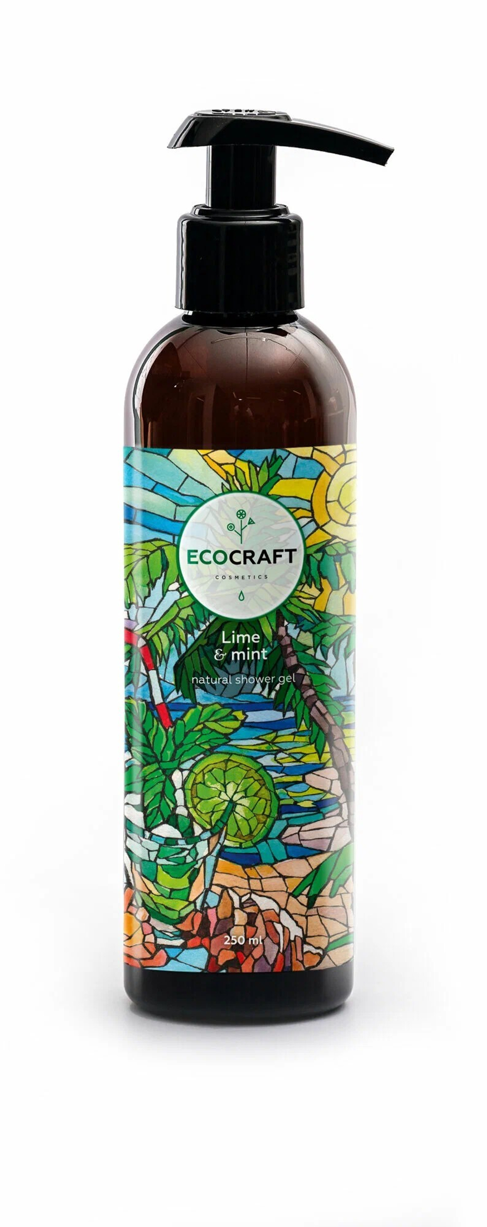 ECOCRAFT Гель для душа натуральный "Lime and mint" Лайм и мята 250 мл (75904)