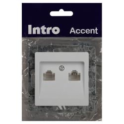 Розетка Intro Accent 6-304-01 информационная 2xRJ45, IP20, СУ, белый