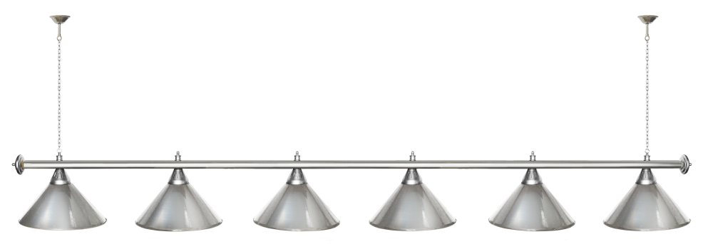 Лампа STARTBILLIARDS 6 пл. (плафоны зеленые,штанга зеленая,фурнитура золото)