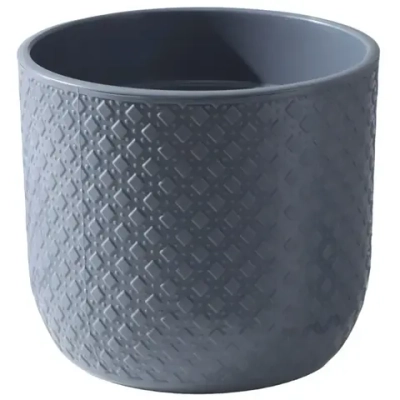 Кашпо для цветов пластиковое 3,2л d-17,5см «Клевер» во вставкой антрацит