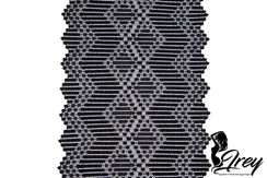 1367 Кружево эластичное 20 см, Италия, геометрия, черный