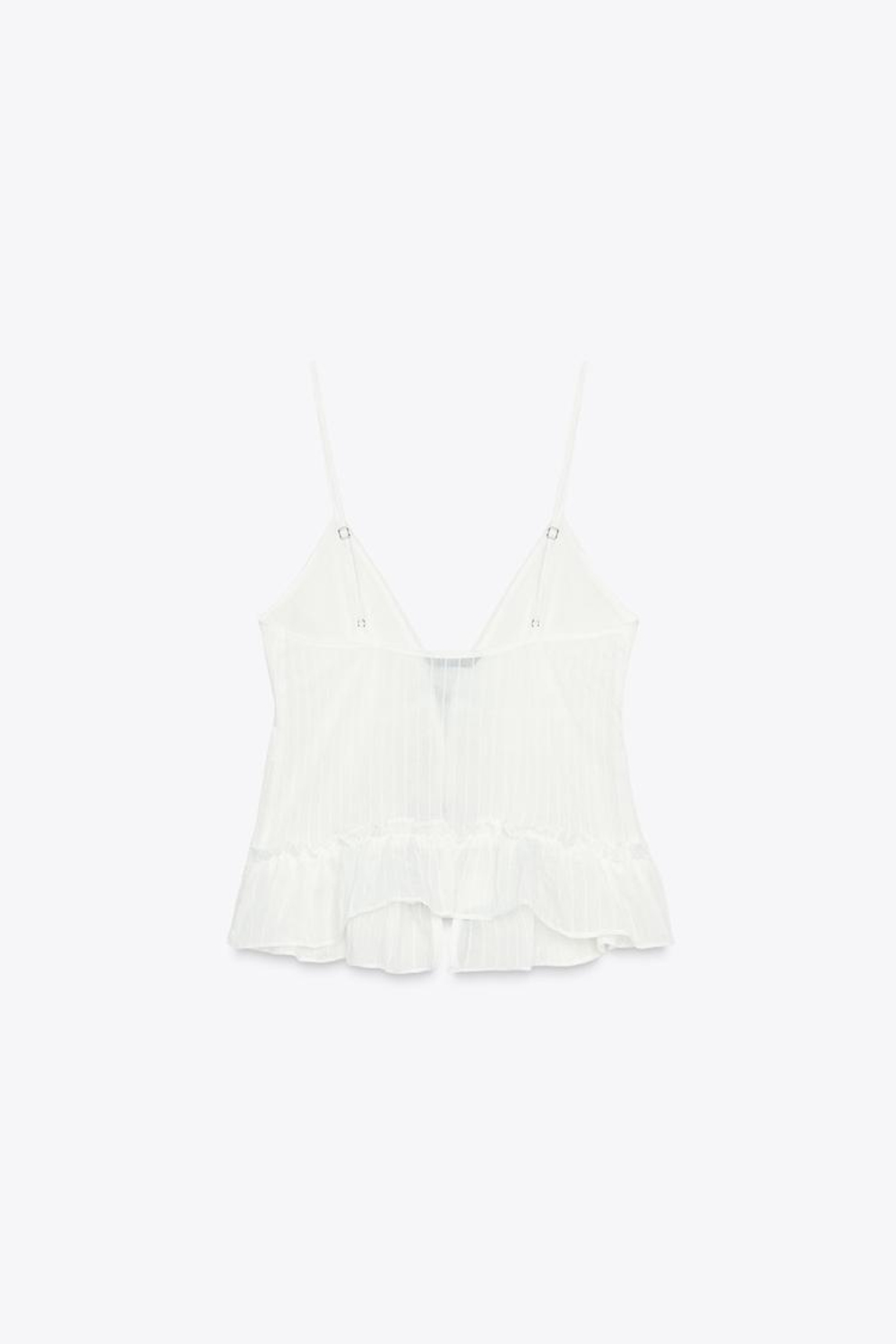 ZARA ТОП С КОНТРАСТНЫМИ БАНТАМИ, ЭКРЮ