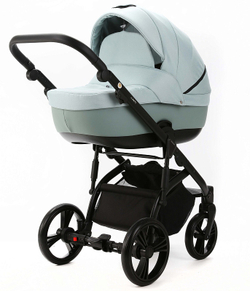 Детская коляска Adamex Lanti 2 в 1 LN-PS25 TIP (СЕРО-ЗЕЛЕН. + СЕРО-ЗЕЛЕН. КОЖА)