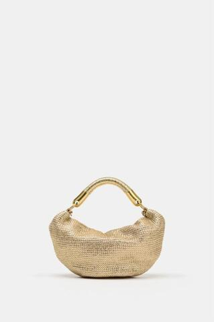ZARA СУМКА С МЕТАЛЛИЧЕСКИМ БЛЕСКОМ, ЗОЛОТИСТЫЙ